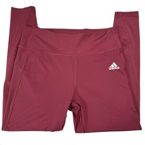 Adidas AEROREADY High Rise Burgundy Leggings Women XL Moisture Wicking
Athletic
